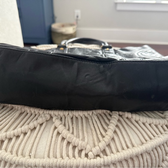Tory Burch Black Leather Tote - Picture 4 of 6